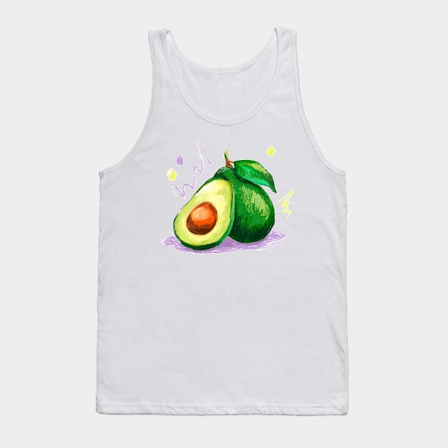 Avocado Hand Drawn Tank Top by Mako Design 